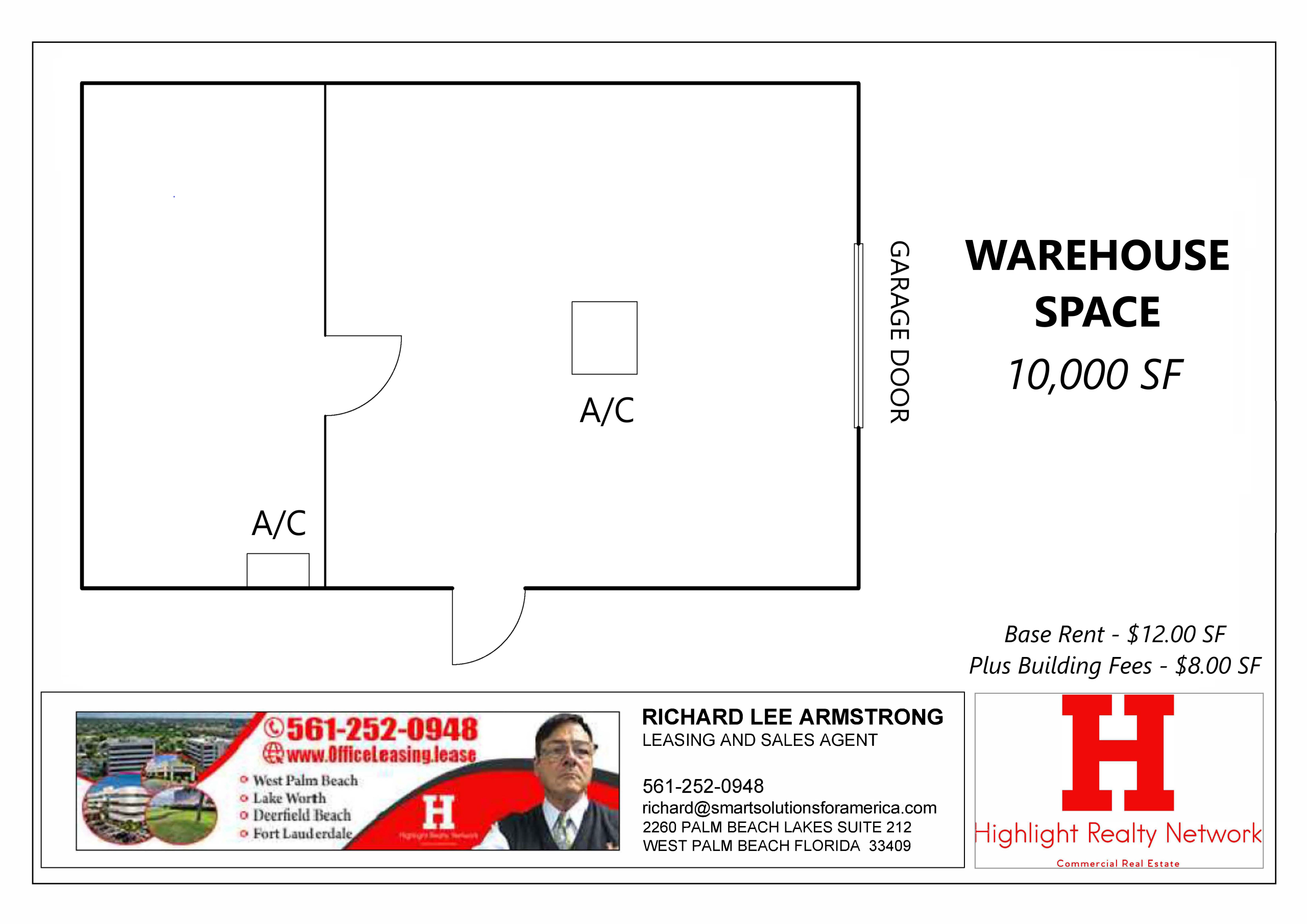 10,000 SF Warehouse/Research Center Space in Boca Raton, FL 33487
